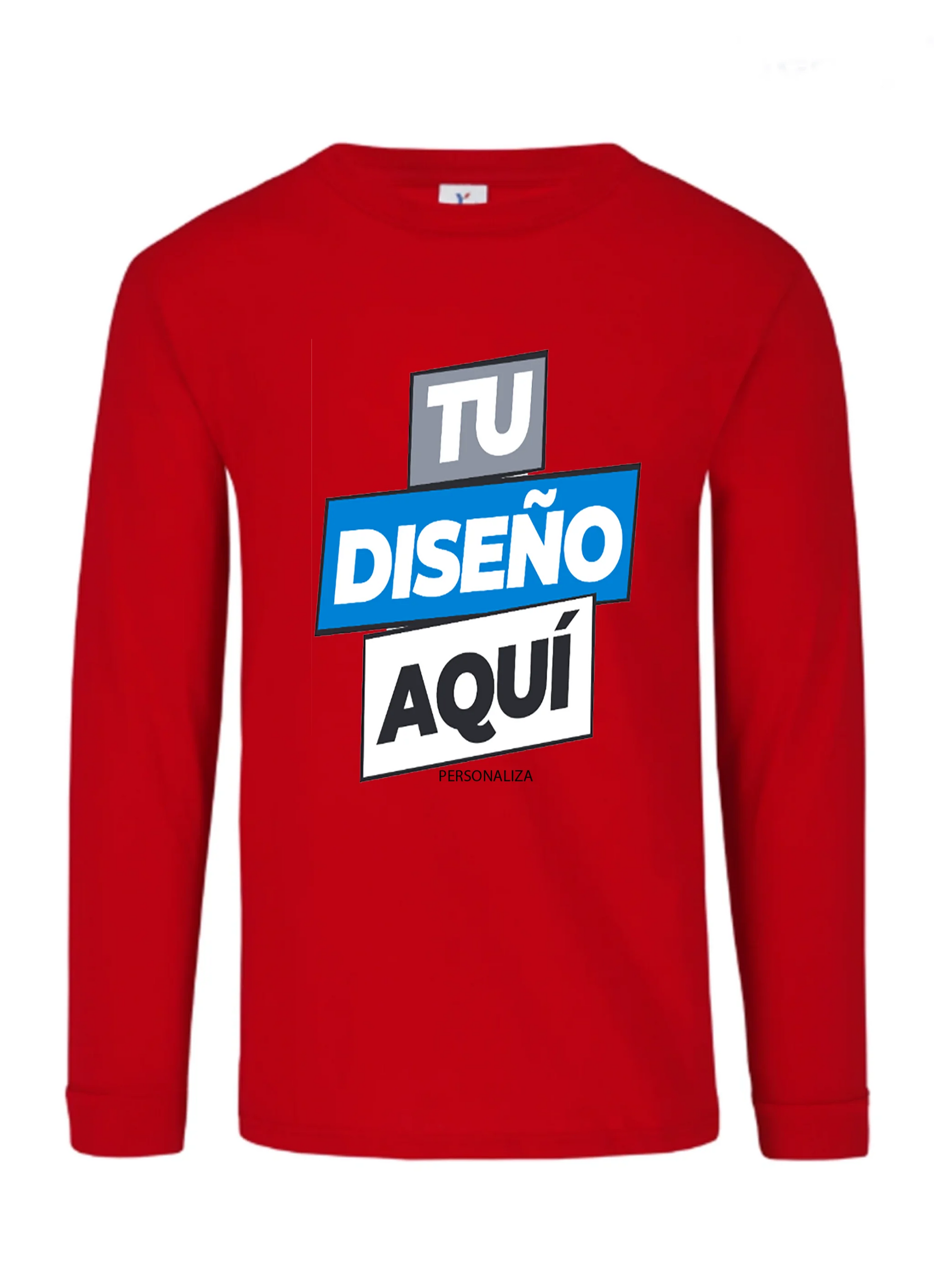 mockup playera roja manga larga