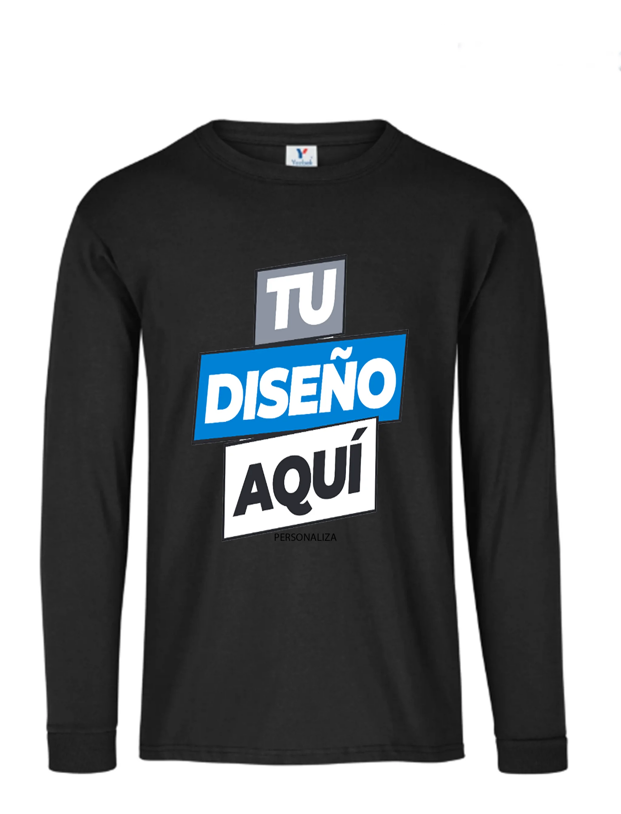 manga larga playera negra