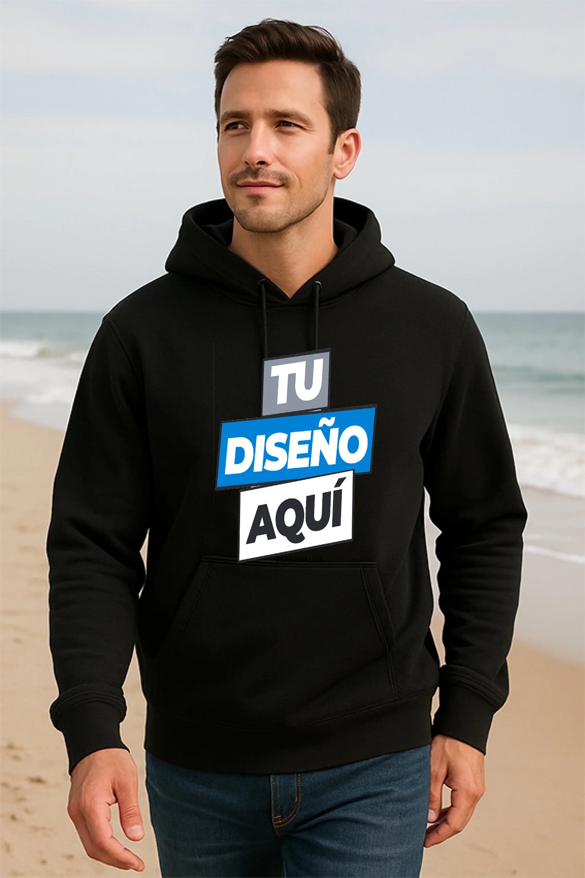 sudadera negra caballero