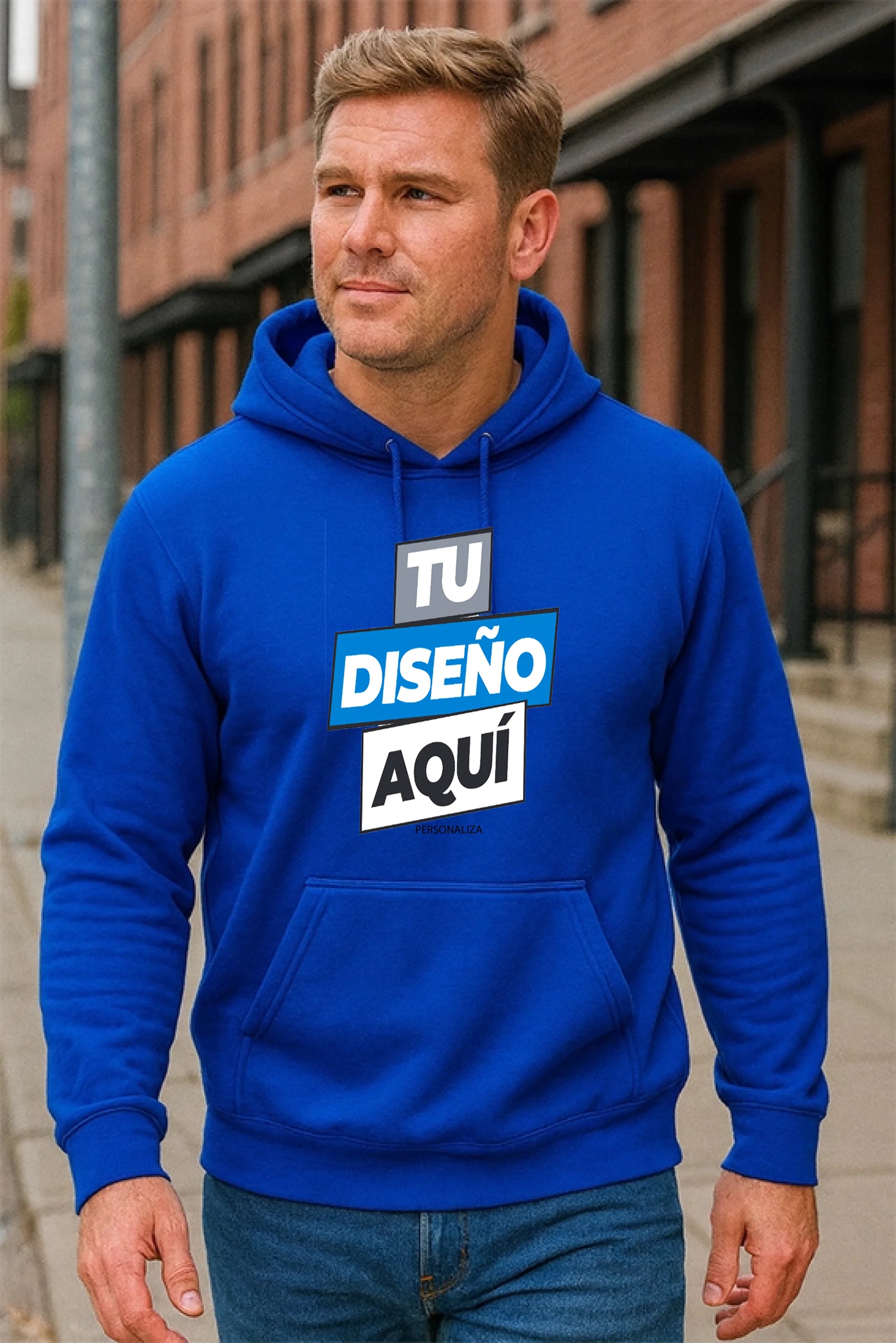 sudadera azul Caballero