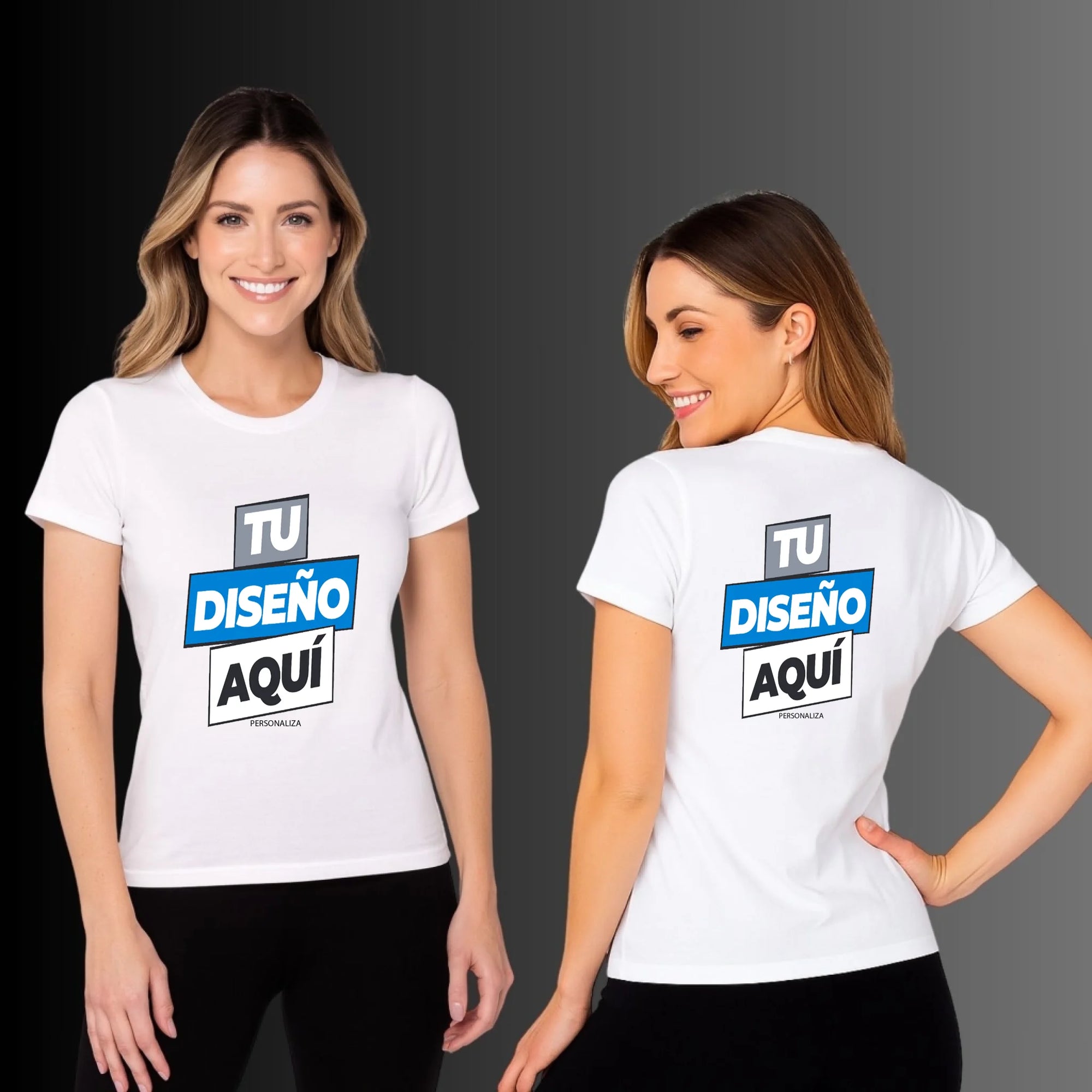 playera blanca dama ambos lados